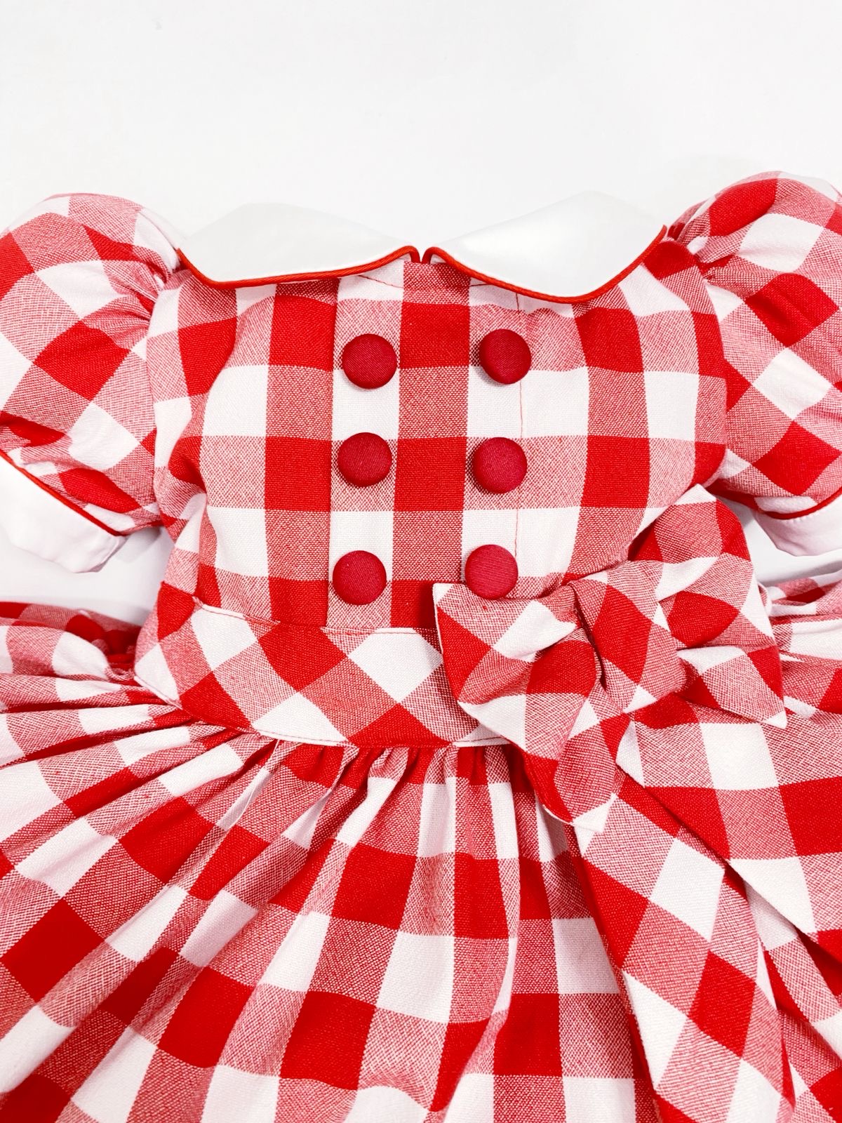 Red Gingham Classic Dress With Knickers & Hair Accessories (Pre Order 2 Weeks Delivery)