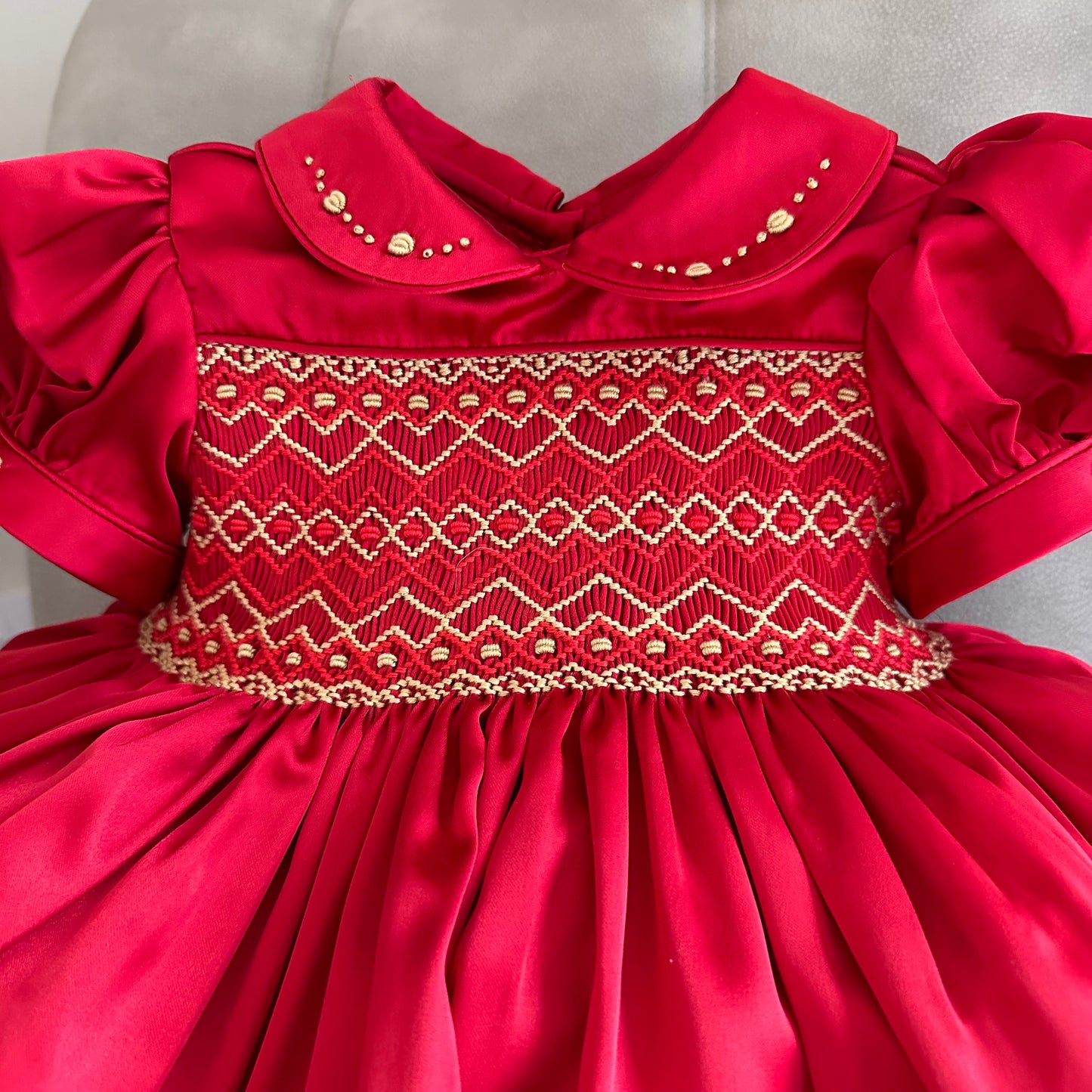 Noel Luxe Red Exclusive Smocked Dress (Pre Order October Delivery)