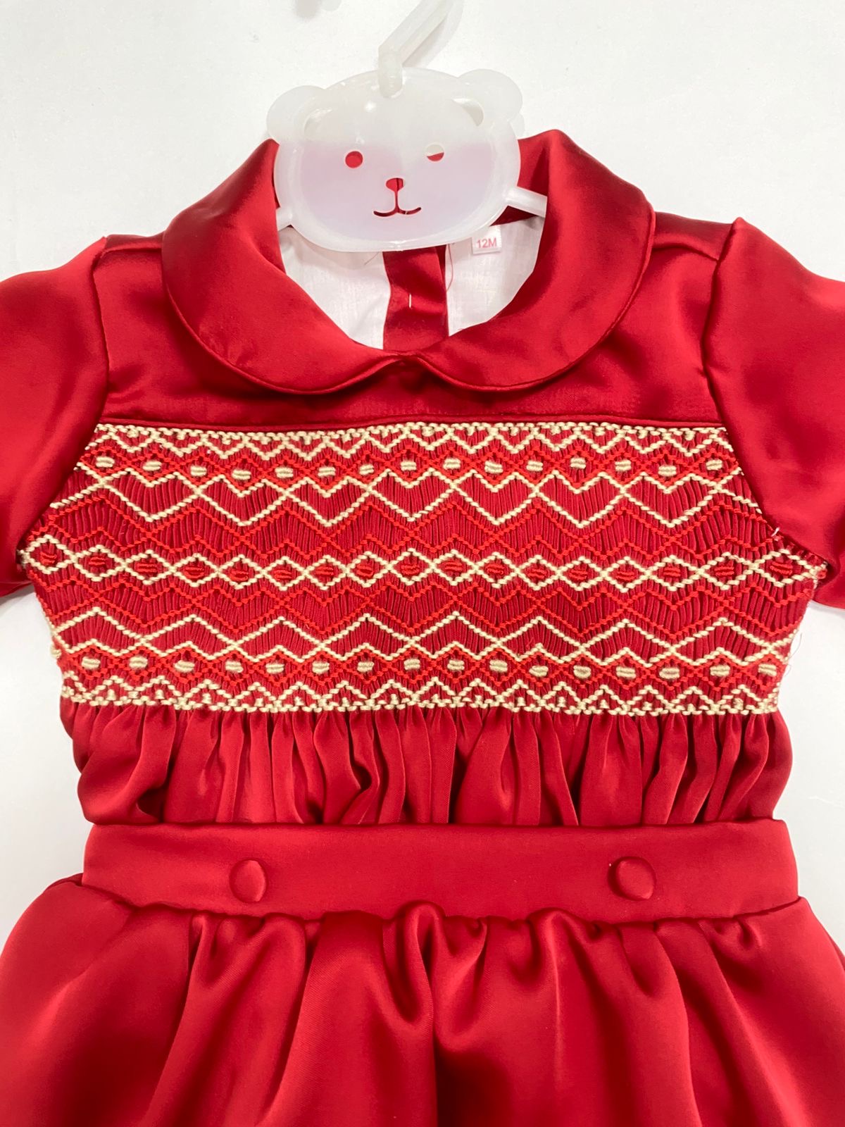Noel Luxe Boys Red Exclusive Smocked Two Piece Romper