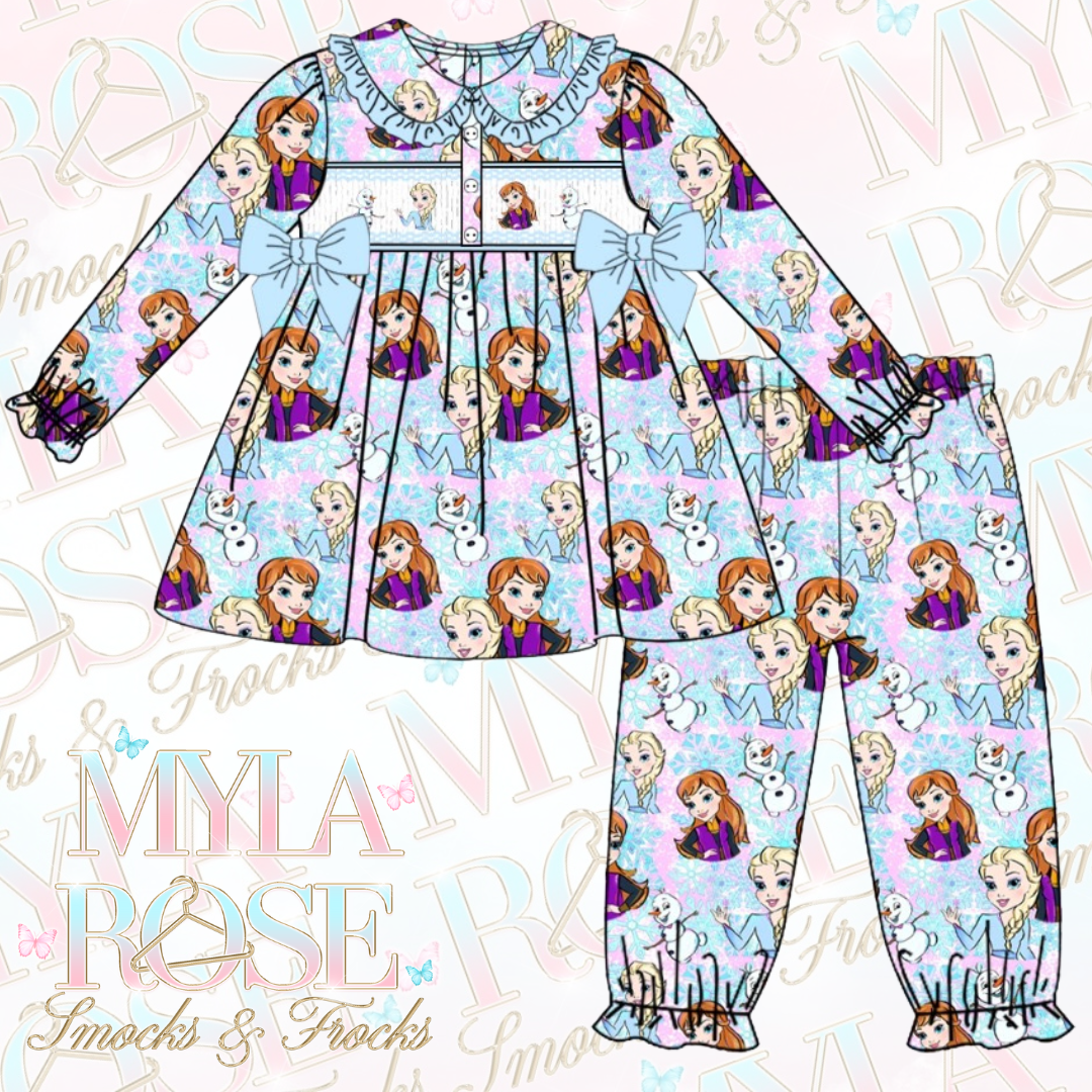 Frozen Exclusive Smocked Pyjamas (Pre Order 5-6 Weeks Delivery)