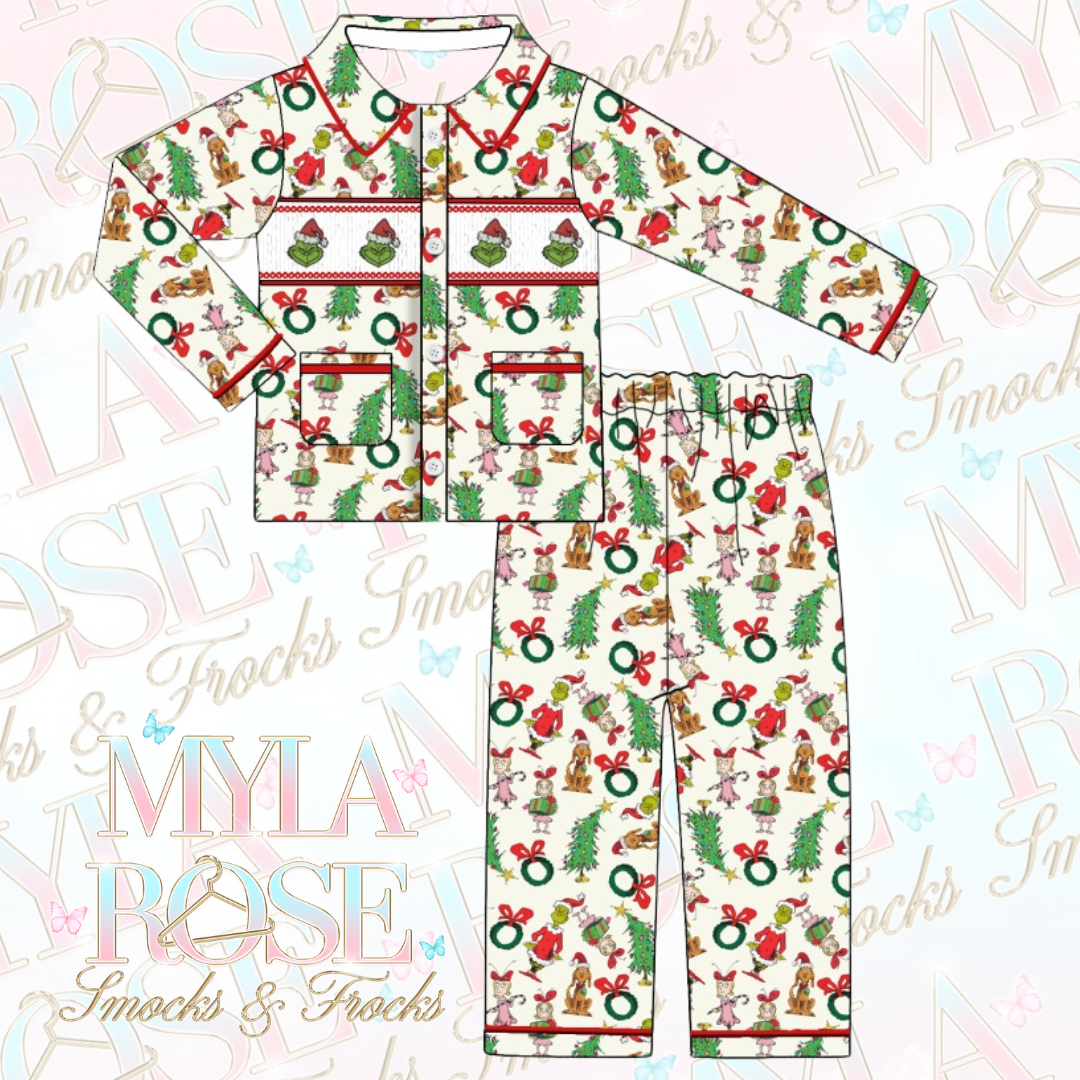 Mean One Boys Exclusive Smocked Pyjamas (Pre Order 4-5 Weeks Delivery)