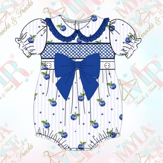 Blueberry Exclusive Smocked Romper (Pre Order 5-6 Weeks Delivery)