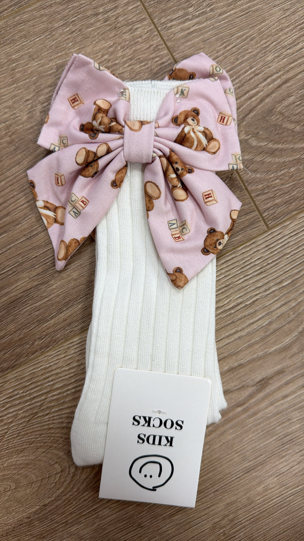 Pink Teddy Socks