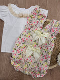 Pink & Lemon Ditsy Floral Romper Set