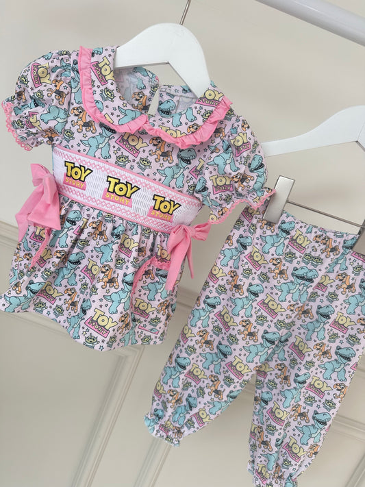 Toy Story Girls Exclusive Smocked Pyjamas With Hair Bow
