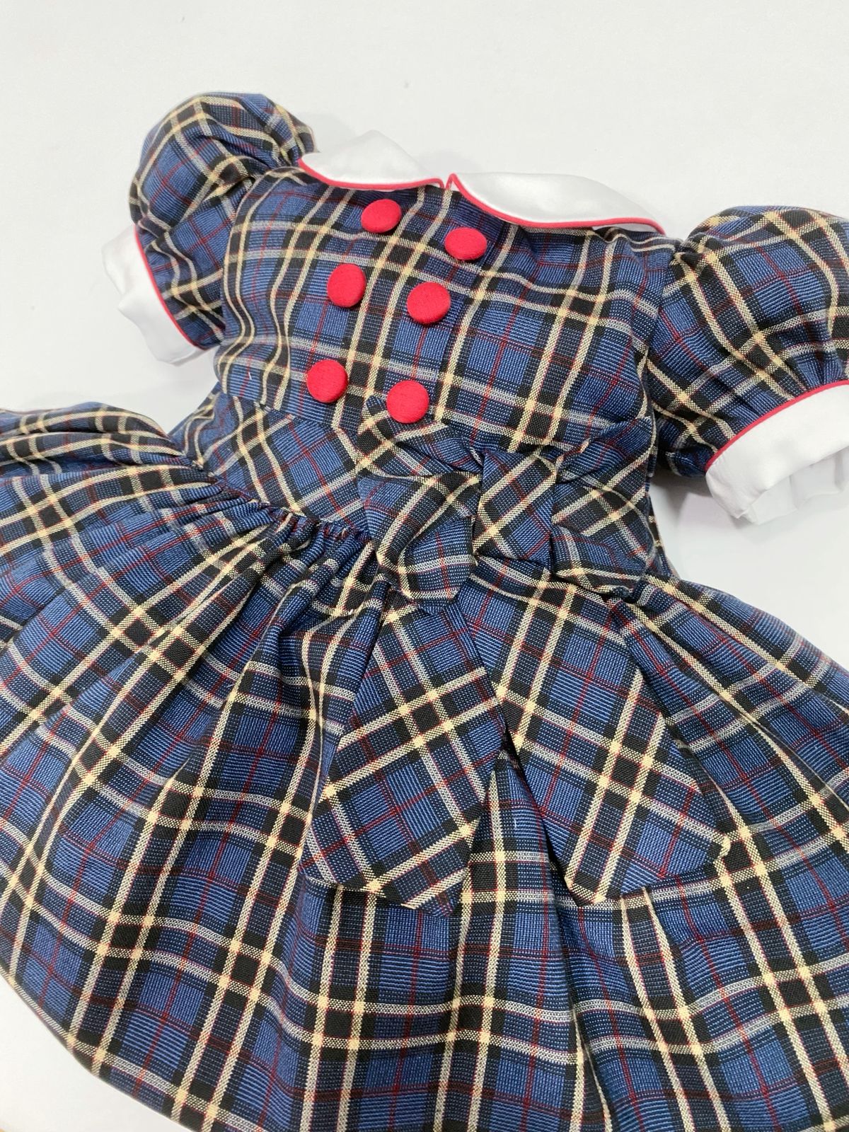Navy Tartan Classic Dress With Knickers & Hair Accessories (Pre Order 2 Weeks Delivery)