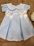 Blue & White Lace Bow Dress