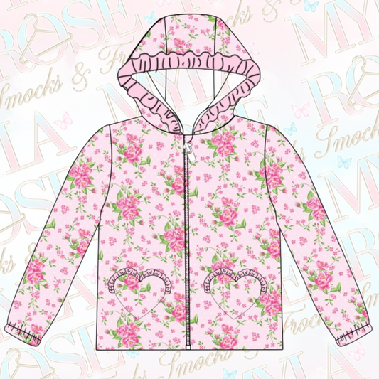 Arabella Pink Floral Waterproof Jacket (Pre Order 6-7 Weeks Delivery)