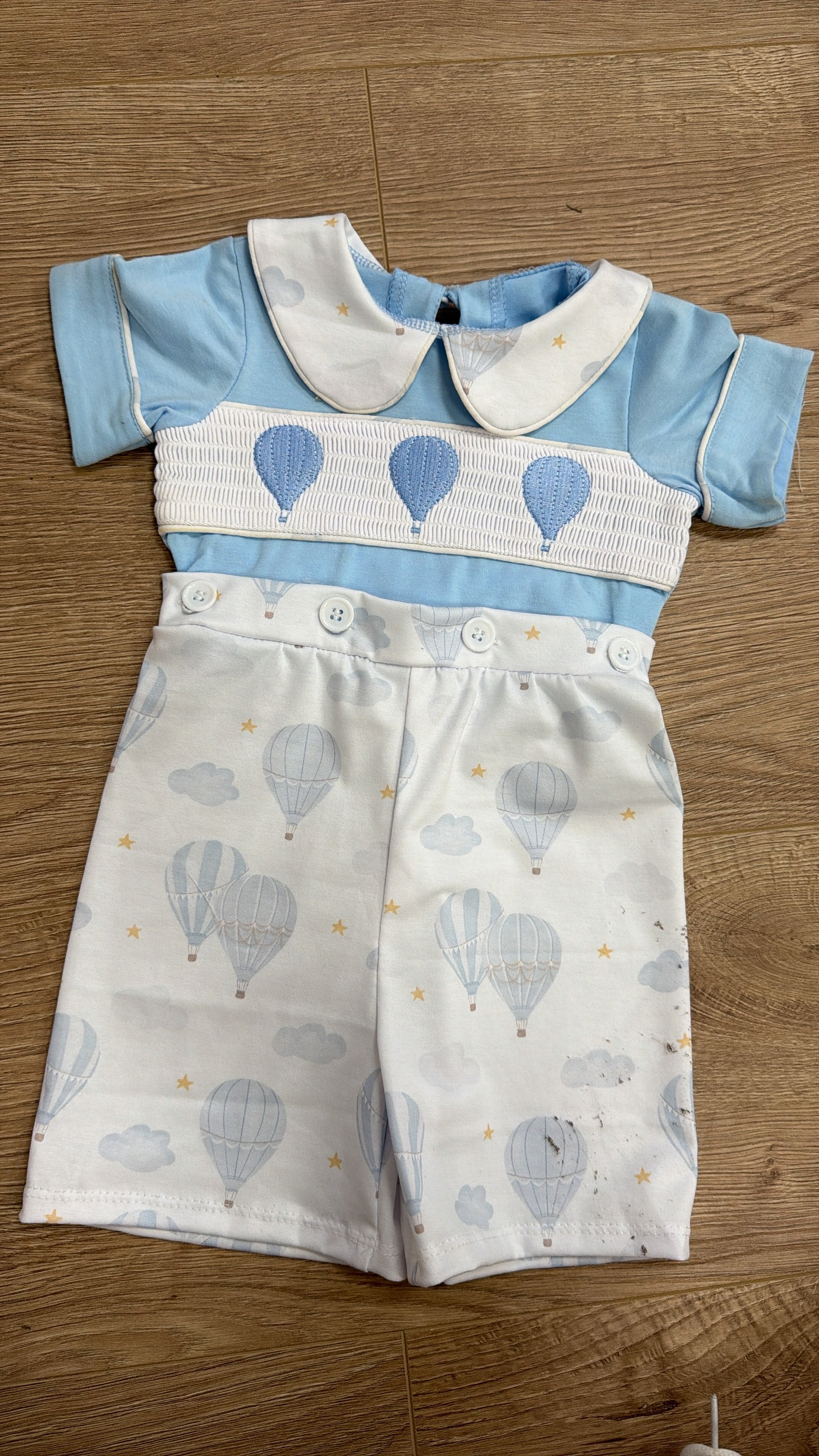 Hot Air Balloon Smocked Shorts Set