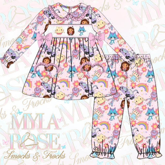 Gabbys Dollhouse Exclusive Smocked Pyjamas (Pre Order 4-5 Weeks Delivery)