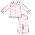 Heart Pinstripe Girls Long Sleeve Pyjamas (Pre Order)