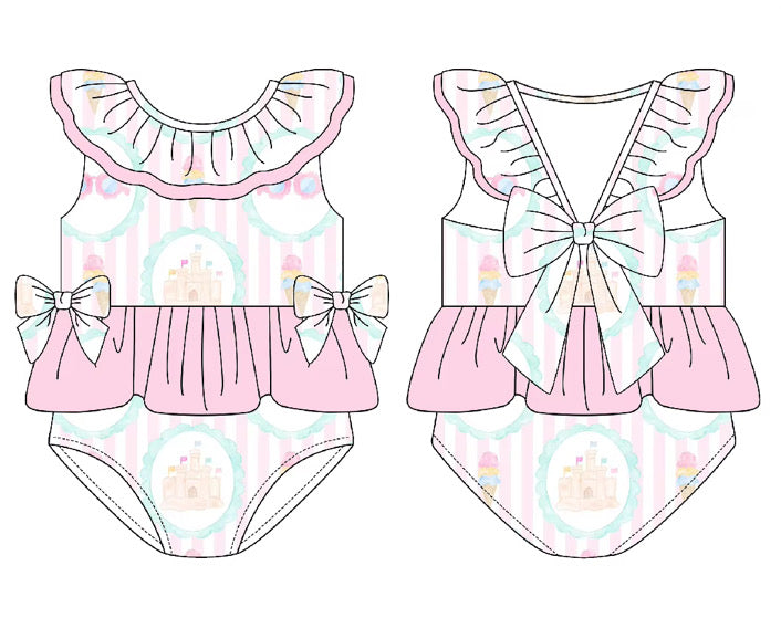 Summer Holidays Girls Short Sleeve Swimsuit (Pre Order)