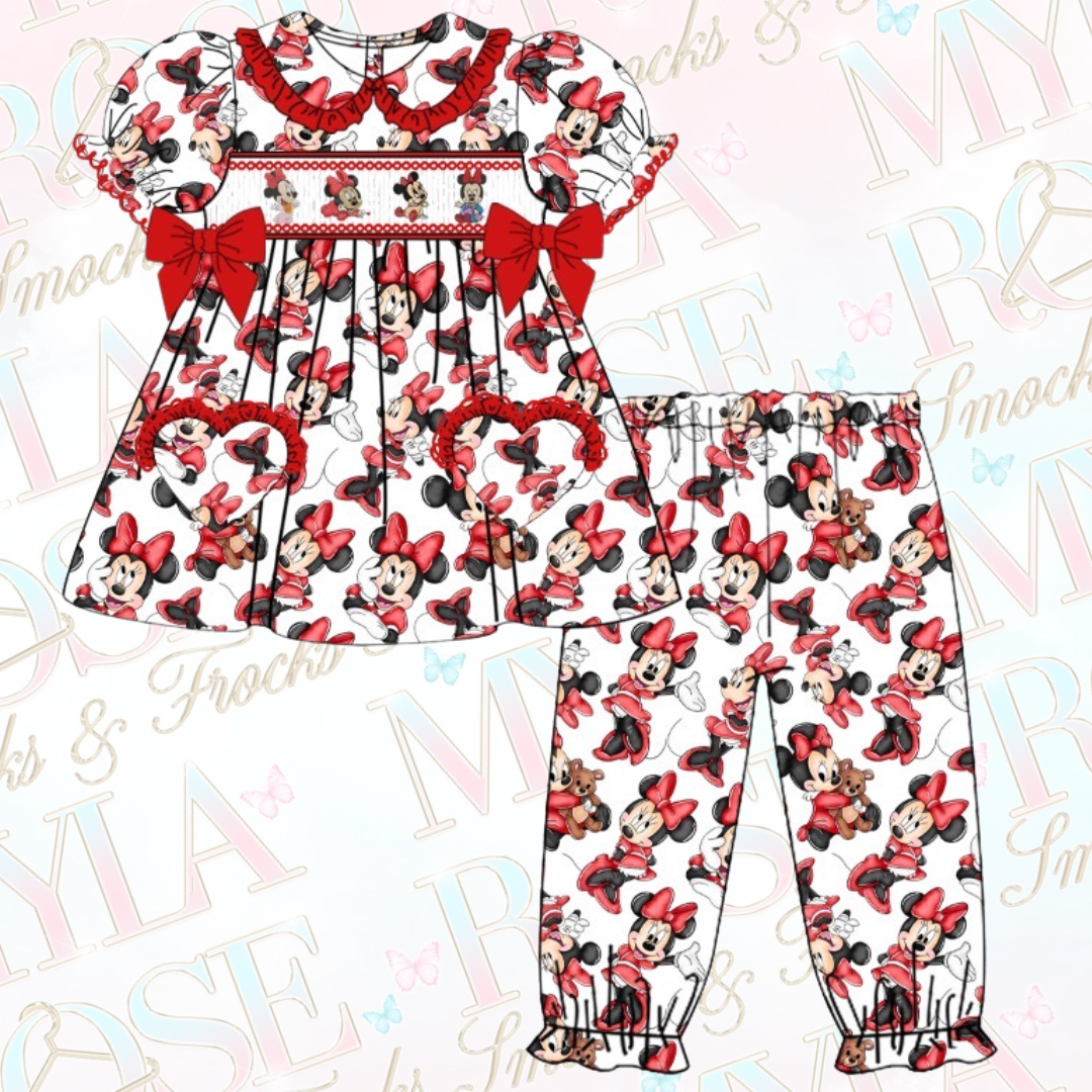 Red Original Minnie Mouse Exclusive Smocked Pyjamas (Pre Order)