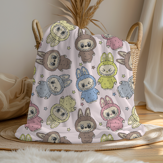 Large Soft Fleece Labubu Blanket (Pre Order 3-4 Weeks Delivery)