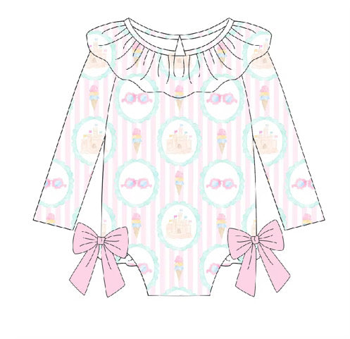 Summer Holidays Girls Long Sleeve Swimming Costume (Pre Order)