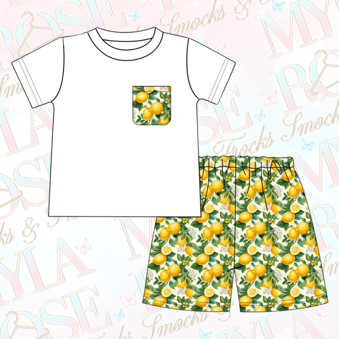 Boys Lemon Short Set (Pre Order)