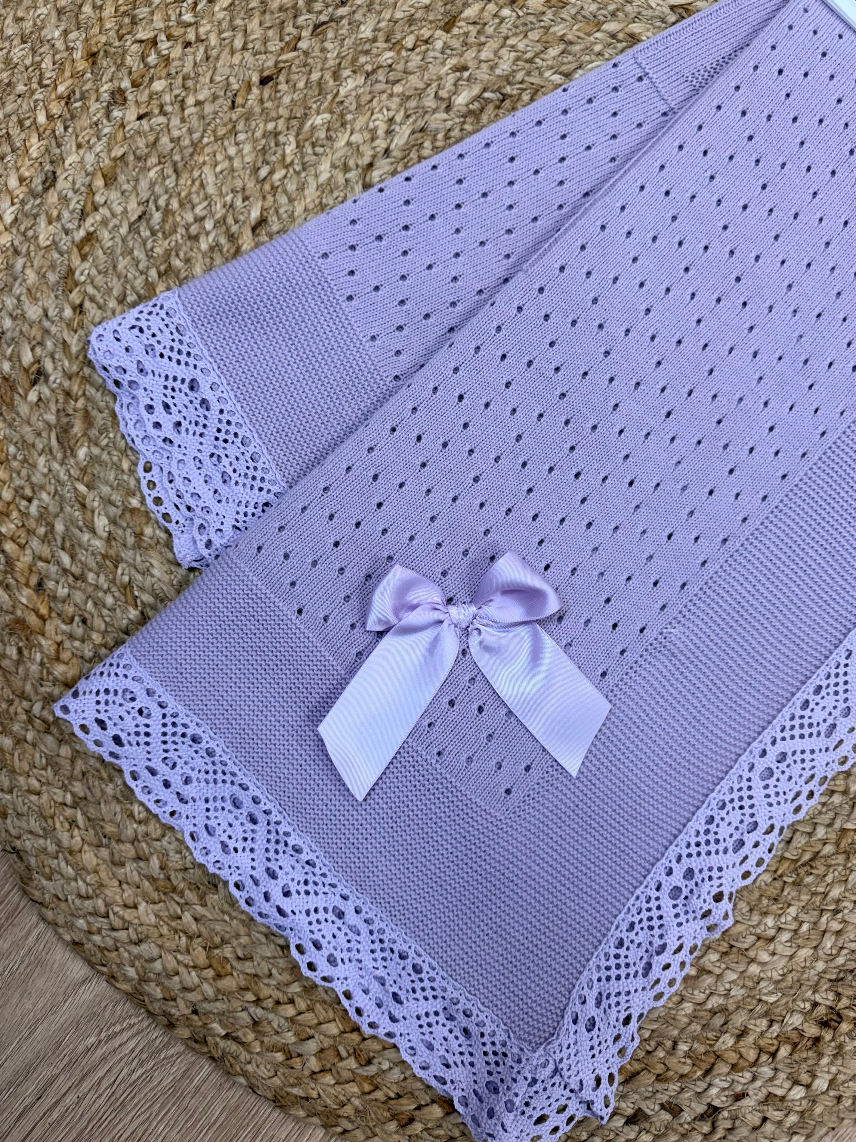 Lilac / Purple Spanish Knitted Blanket