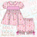 Girly Pink Ice Cream Exclusive Smocked Dress Set