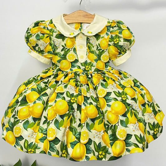 Traditional Style Lemon Hand Made Dress (Pre Order - February Delivery)