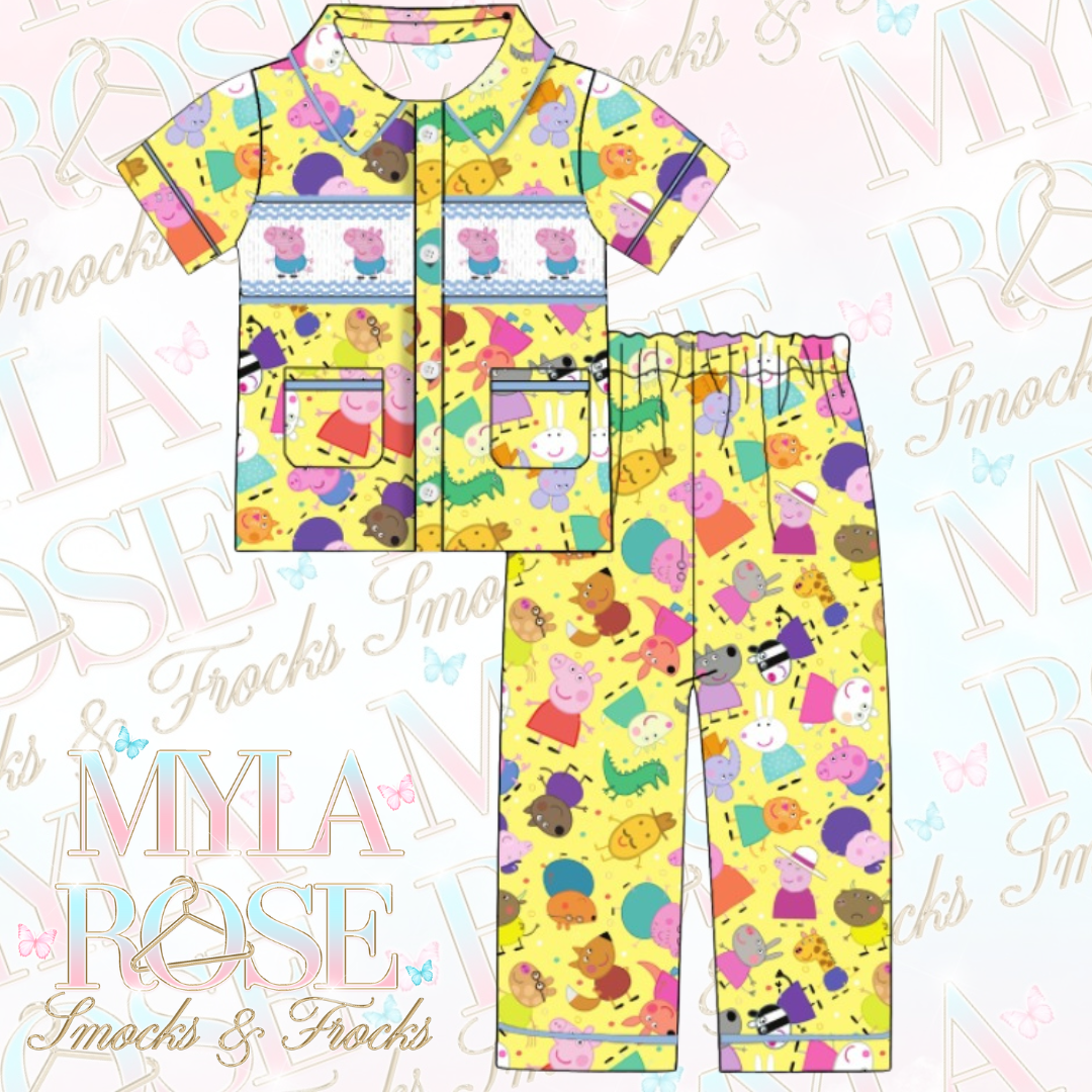 Peppa Pig Boys Exclusive Smocked Pyjamas (Pre Order 5-6 Weeks Delivery)