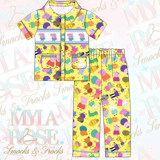 Peppa Pig Boys Exclusive Smocked Pyjamas (Pre Order 5-6 Weeks Delivery)