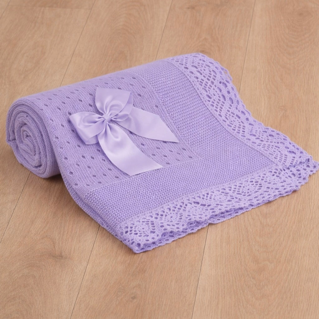 Lilac / Purple Spanish Knitted Blanket