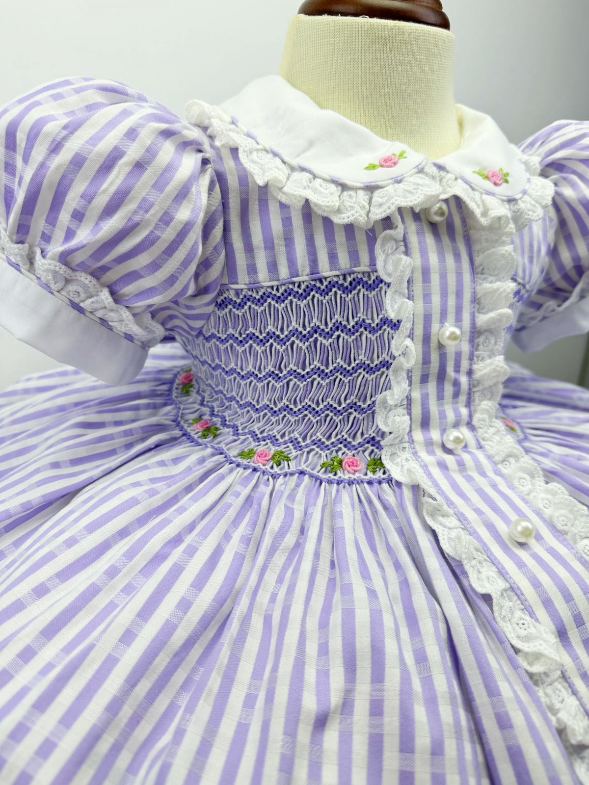 Penelope Purple Hand Smocked Dress With Knickers & Hair Accessories (Pre Order)