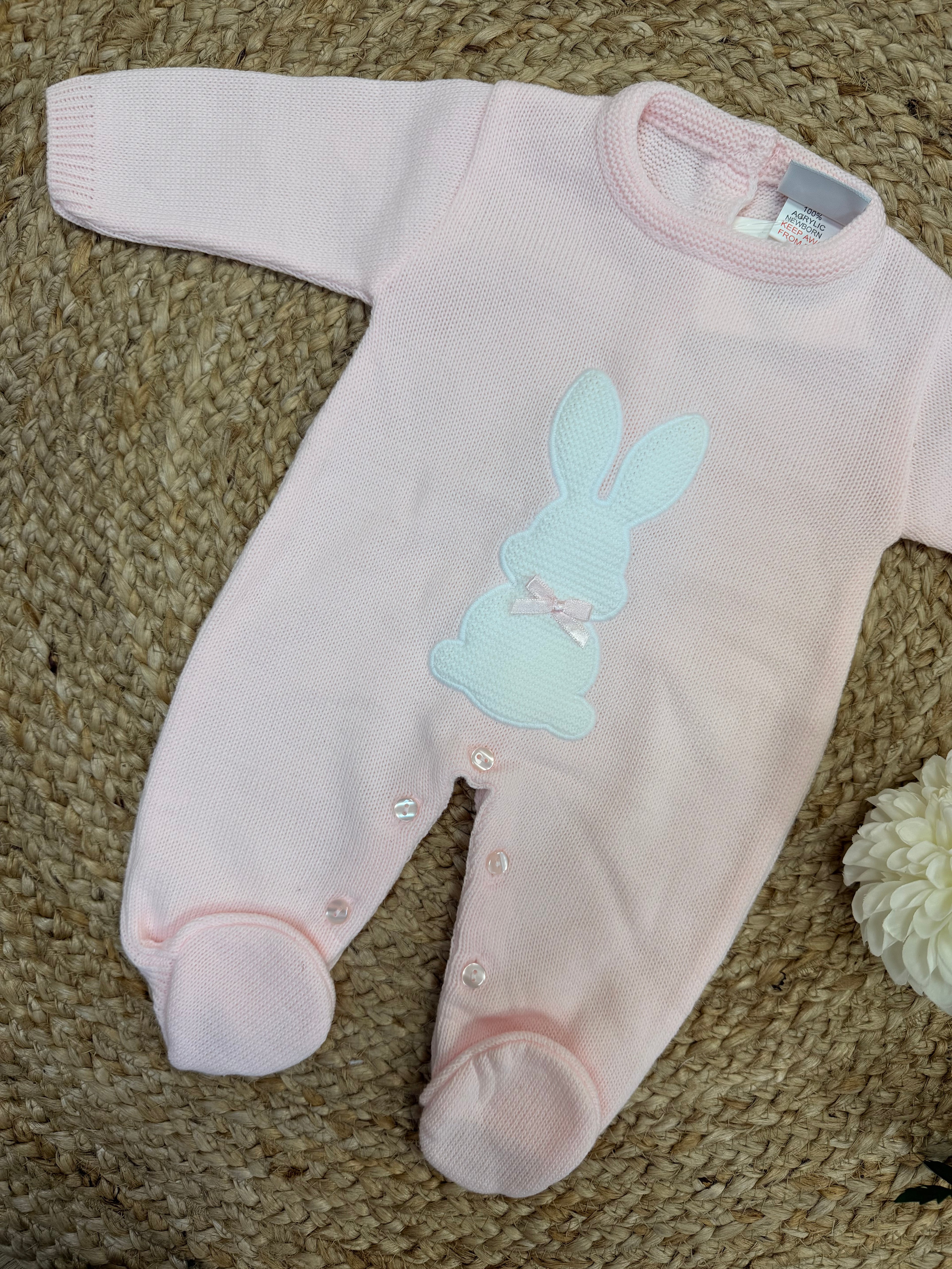 Pink Bunny Knitted Onesie