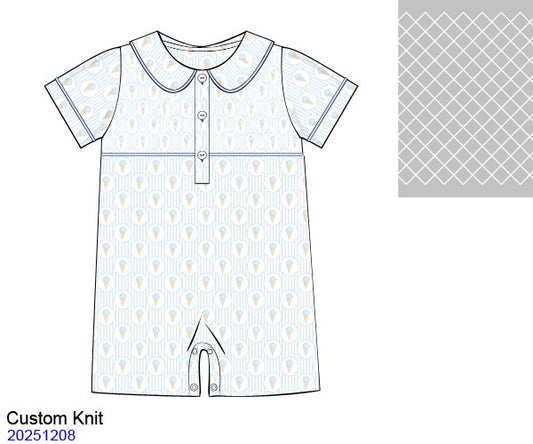 Summer Holidays Boys Hand Smocked Romper (Pre Order)