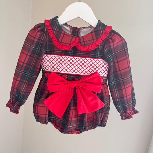 Ruby Red Exclusive Smocked Romper