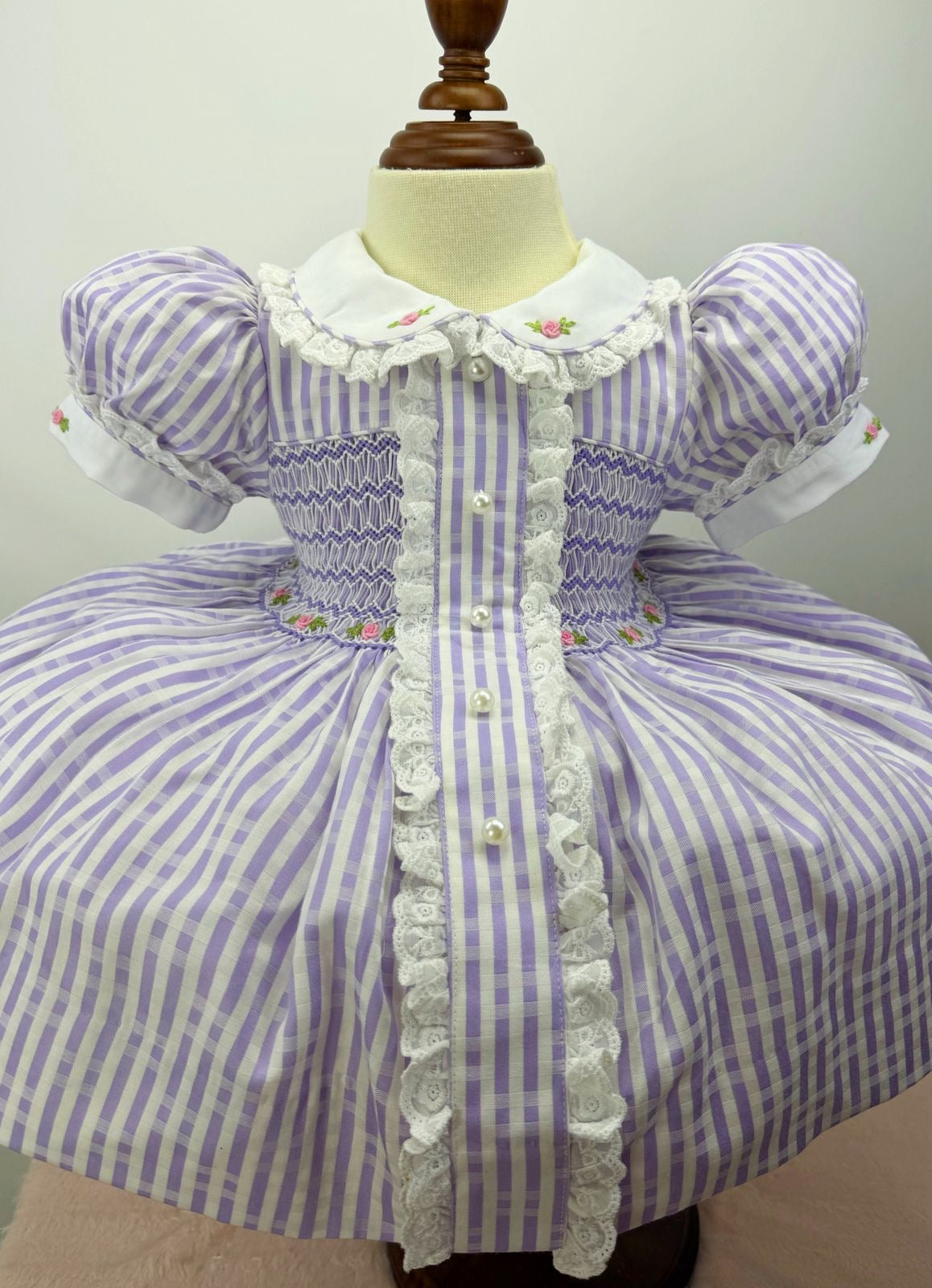 Penelope Purple Hand Smocked Dress With Knickers & Hair Accessories (Pre Order)