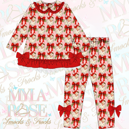 Festive Bow Exclusive Legging Set (Pre Order 6-7 Weeks Delivery)