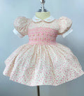 Luvella Floral Hand Smocked Dress With Knickers & Hair Accessories (Pre Order)