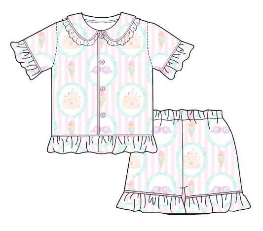 Summer Holidays Girls Short Sleeve Pyjama Set (Pre Order)