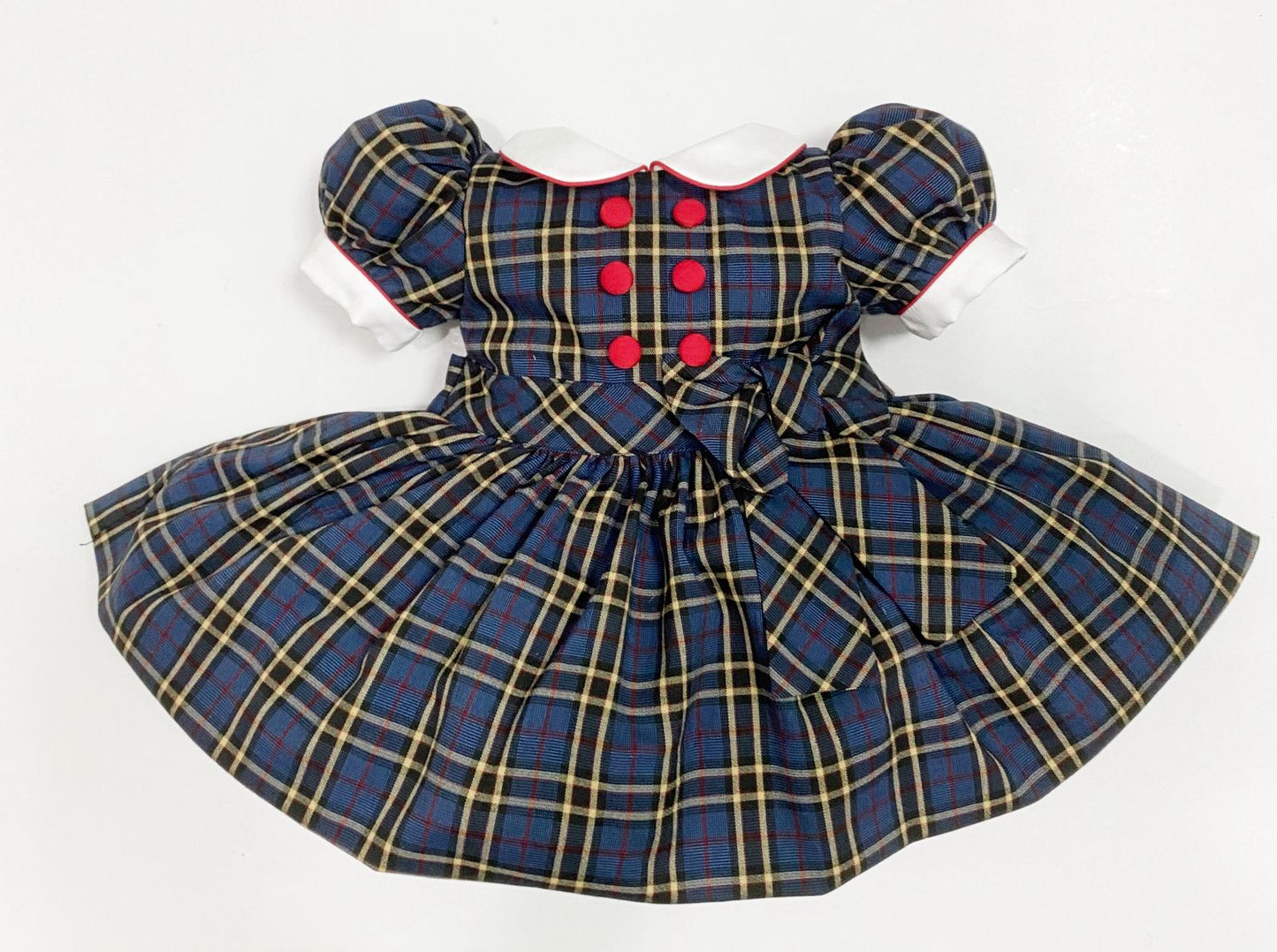 Navy Tartan Classic Dress With Knickers & Hair Accessories (Pre Order 2 Weeks Delivery)