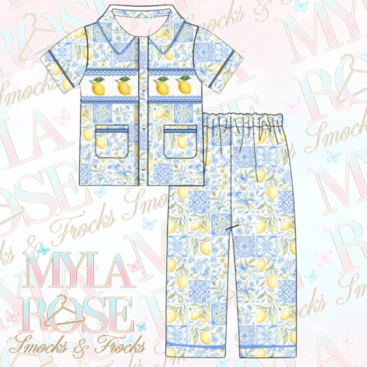 La Dolce Boys Exclusive Smocked Pyjamas (Pre Order 4-5 Weeks Delivery)