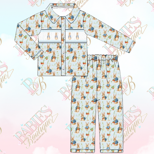 Exclusive Boys Easter Smocked Pyjama Set (Pre Order 1-2 Weeks Delivery)