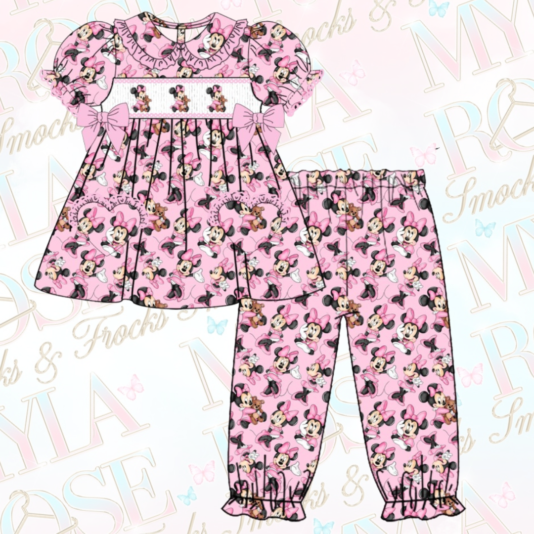 Pink Minnie Mouse Exclusive Smocked Pyjamas (Pre Order)