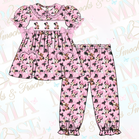 Pink Minnie Mouse Exclusive Smocked Pyjamas (Pre Order)