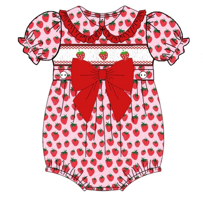 Strawberry Exclusive Smocked Romper