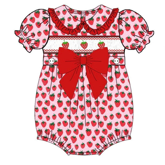 Strawberry Exclusive Smocked Romper