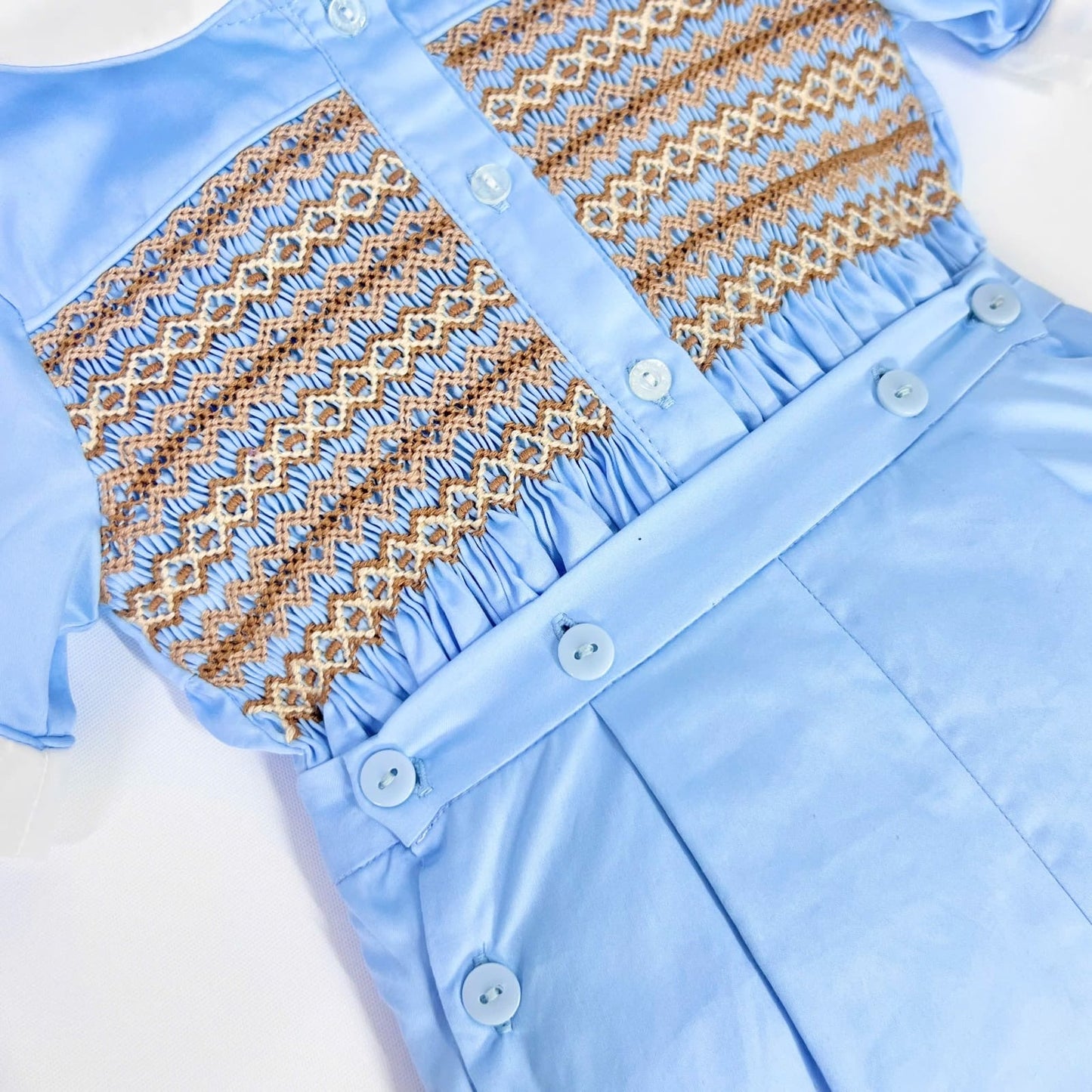 Louie Baby Blue Hand Smocked Suit (In Stock - Ready To Post)