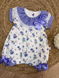 Lilac Floral Double Bow Romper