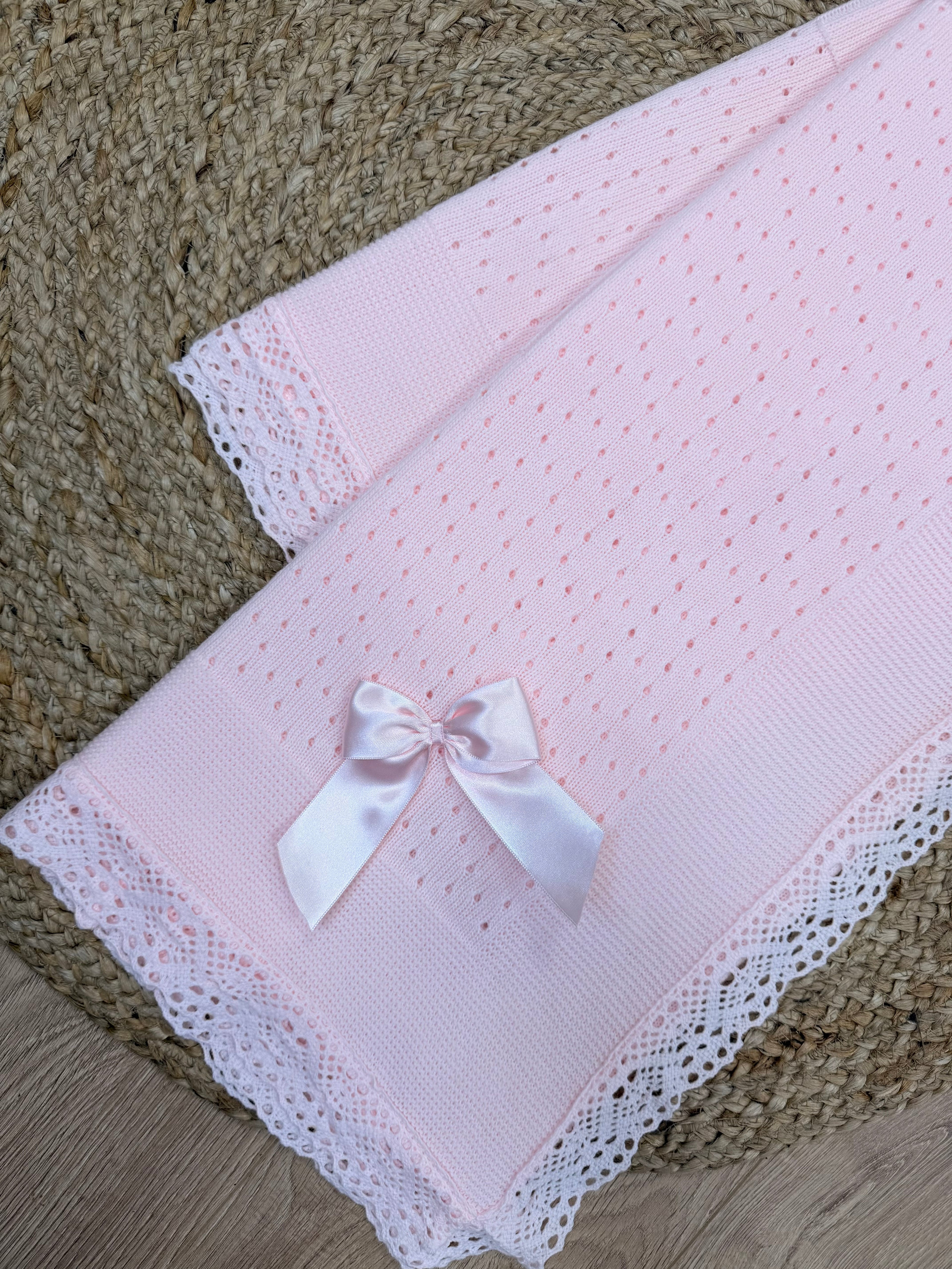 Pink / Pink Spanish Knitted Blanket