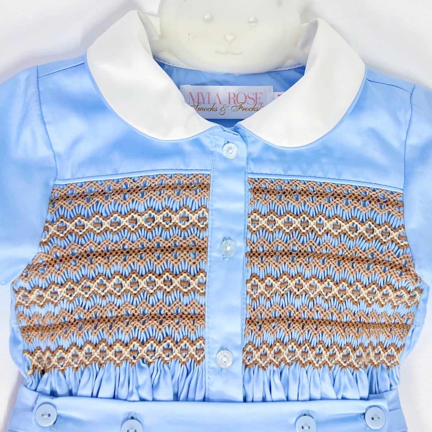 Louie Baby Blue Hand Smocked Suit (In Stock - Ready To Post)