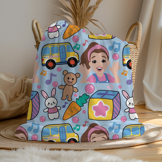 Blue Mrs Rachel Fleece Blanket (Pre Order 2-3 Weeks Delivery)