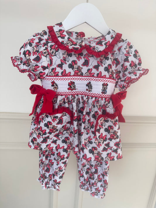Red Minnie Mouse Exclusive Smocked Pyjamas