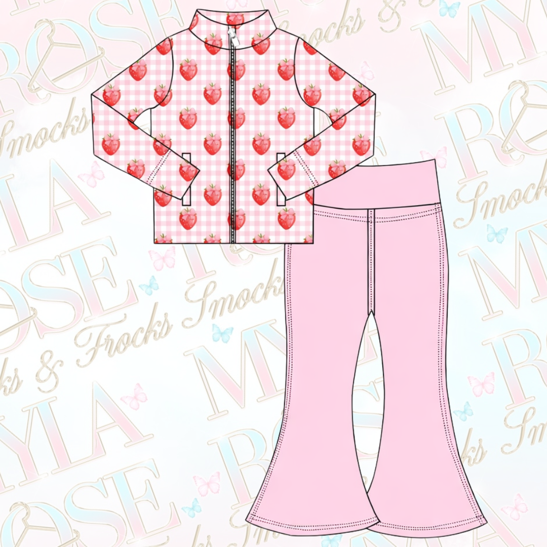 Strawberry Gingham Activewear Set (Pre Order)