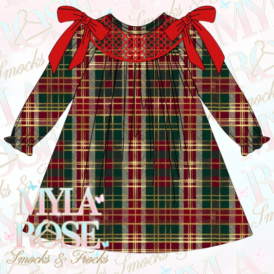Traditional Red / Green Tartan Dress (Pre Order 6-7 Weeks Delivery)