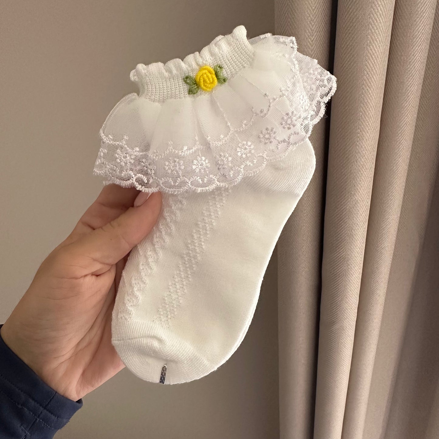 Lemon Hand Embroidered Socks